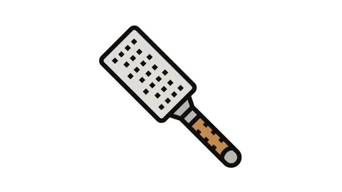 Stainless steel microplane kitchen cookware color icon animation Stock Footage 326099621