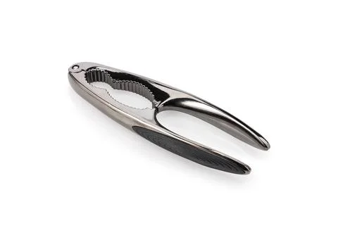 Stainless steel nutcracker kitchen tool with ergonomic handles isolated Photos