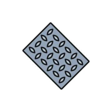 Stainless steel panel grid frame, checker plate Stock Illustration