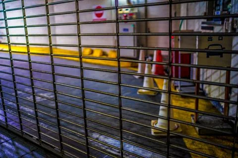 Stainless steel shutter gate Stock Photos