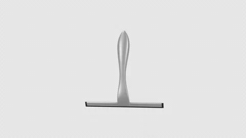 Stainless Steel Squeegee Rotating on a Transparent Background. Seamless Loop. 4K Stock Footage 309190041