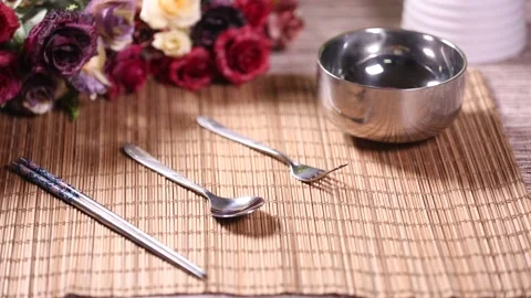 Stainless steel tableware (3) Stock Footage 202155880