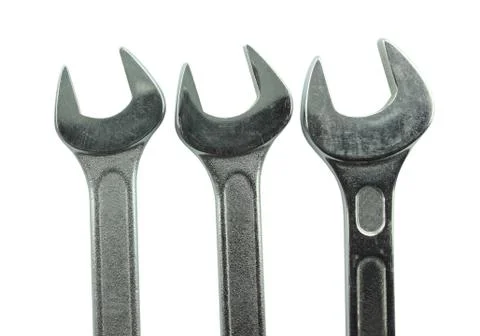 Stainless steel wrench close up Stock Photos