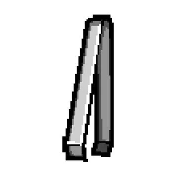 Stainless sugar cube tongs pixel art vector illustration Stock Illustration