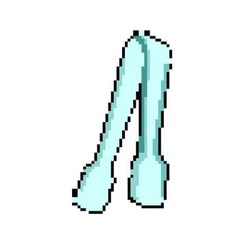 Stainless sugar cube tongs pixel art vector illustration Stock Illustration