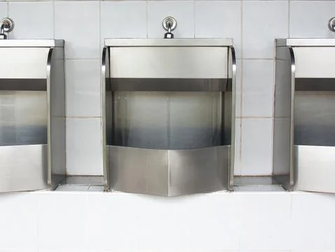 Stainless urinals Stock Photos