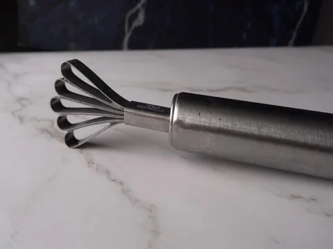 Stainless Young Coconut or Melon Shredder Scraper Stock Footage 240903336