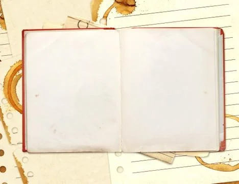 Stains of coffee on sheets of paper Stock Illustration