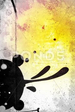 Stains over old dirty wall, urban hip hop background gray texture painted wit Stock Illustration