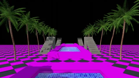 Stair Coconut Tree Background Stock-Footage 265442097