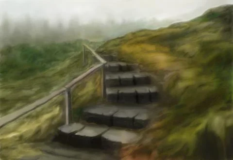 Stair in the hills Illustrazione stock