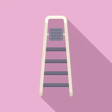 Stair ladder icon flat vector. Wood construction 스톡 일러스트