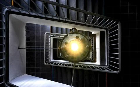 Stair with light buoy. Stock Photos