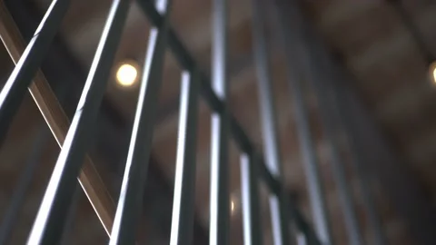 Stair railing light and shadow Stock Footage 185836270
