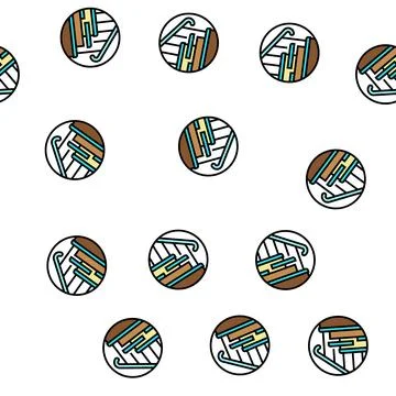 Stair restoration vector seamless pattern Stock Illustration