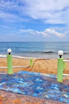 Stair to sea Stock Photos