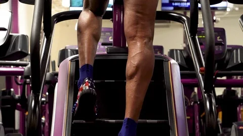 Stair stepper closeup Stock Footage 125641189