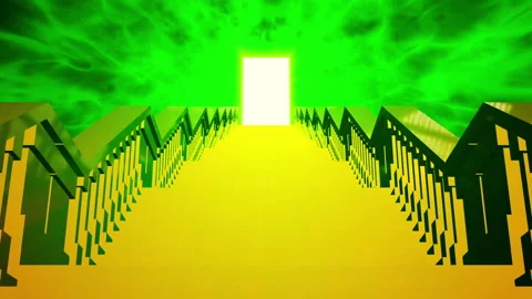 Stair way gate steps shine door animation Vídeo Stock 146824239