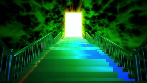 Stair way gate steps shine door animation Vídeos de archivo 146824245