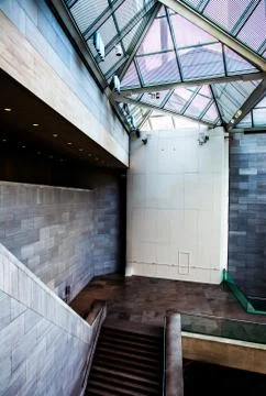 Staircase and modern architecture inside the east building of the national ga Stock Photos