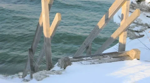 Staircase And Ocean Stock Footage 953866