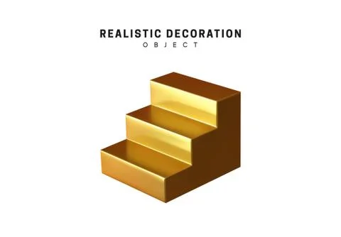 Staircase and steps, ladder 3d objects isolated on white background. Gradient Stock Illustration