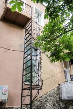 Staircase to the balcony. 库存照片