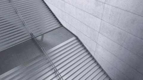 Staircase in a building, 3d rendering Ilustración de archivo