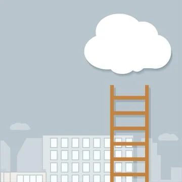 Staircase into the clouds Stock Illustration