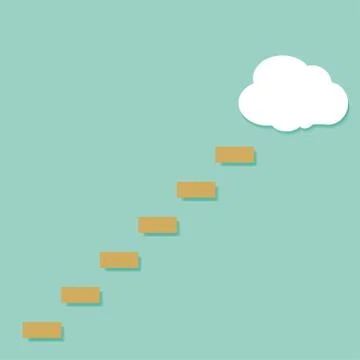 Staircase into the clouds Stock Illustration