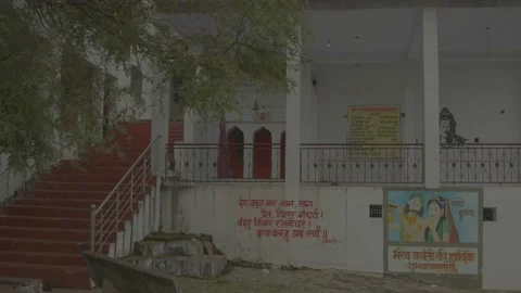 Staircase in the corridor of white famous temple india Stock Footage 221114927