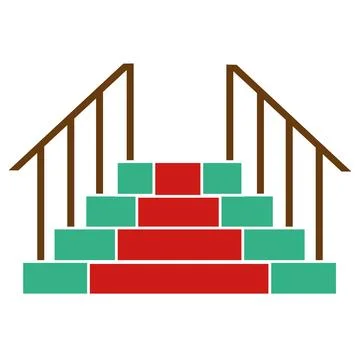 Staircase Covered with Red Carpet Stock Illustration