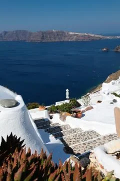 Staircase in the Cyclades Stock Photos
