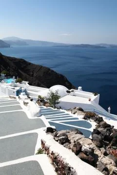 Staircase in the Cyclades Stock Photos