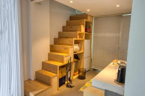 Staircase design of duplex house Stock Photos