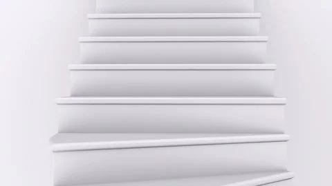 Staircase to Door Open in a 3D animation Stock Footage 252051420