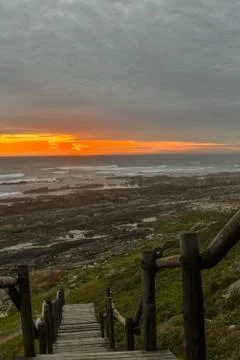 Staircase down to the beach Stock Photos