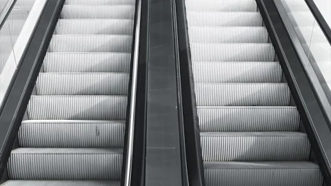 Staircase escalators up and down in Building Stock Footage 153579589