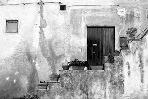 Staircase with flower pots Stock Photos