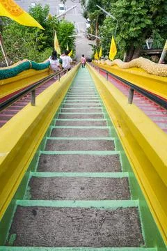 Staircase green to down Stock Photos