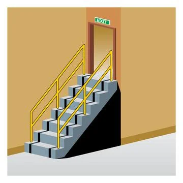 Staircase with handrail Stock Illustration