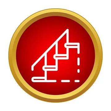 Staircase icon in a red circle representing progress 库存插图