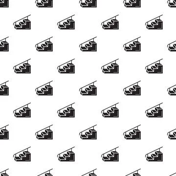 Staircase icon seamless pattern on white background Stock Illustration