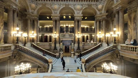The Staircase if Opera Garnier in Paris, France Stock Footage 238632706