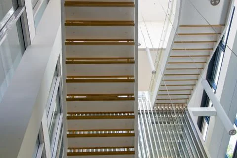 Staircase inside the building, modern layout, Windows and stairs, architectural 写真素材