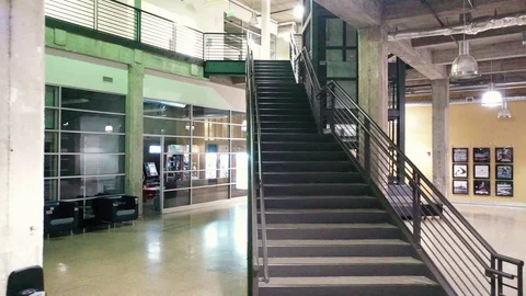 Staircase Inside at Night 2 Stock Footage 117933299