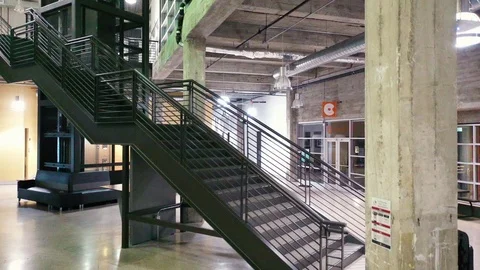 Staircase Inside at Night Stock Footage 117933091