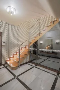 Staircase in the interior of the apartment Stock Photos