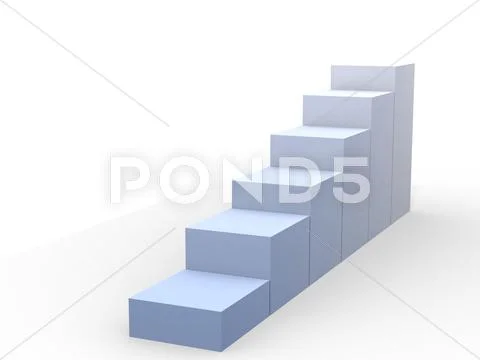 Staircase isolated on white background. computer generated image. Stock Illustration