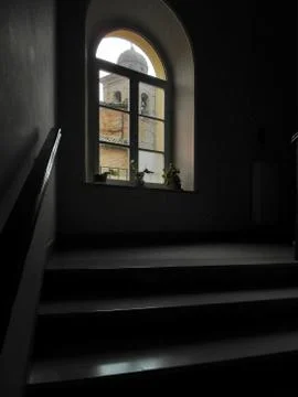 Staircase with large window 写真素材